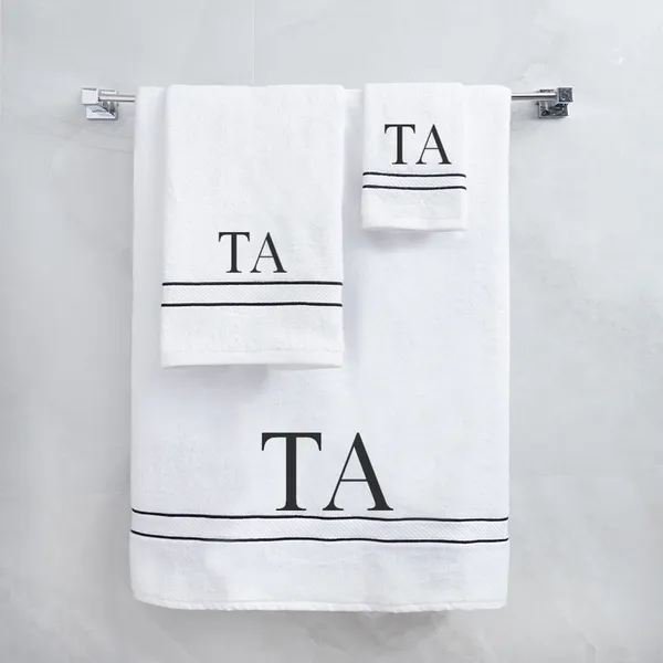 White_Monogrammed_Initial_Tea_Towels_Ultralux_Cotton_Bath_Hand_Face_Towels_Soft_Quick_Dry_Absorbent_Towels_For_Bathroom_Spa_Hotel_Gym_Personalized_Towel_For