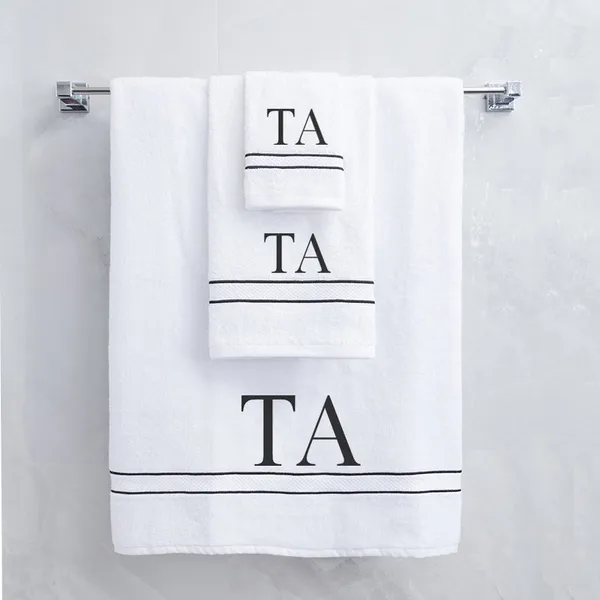 White_Monogrammed_Initial_Tea_Towels_Ultralux_Cotton_Bath_Hand_Face_Towels_Soft_Quick_Dry_Absorbent_Towels_For_Bathroom_Spa_Hotel_Gym_Personalized_Towel_For