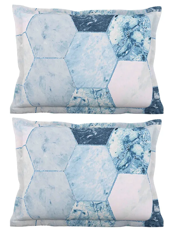 Green_Soft_Comfort_Pillow_Covers_Set,_Hexagon_100_Percent_Cotton_2_Pillow_Covers_18X27_Inch