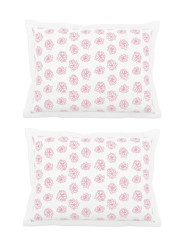 White_And_Pink_Soft_Comfort_Pillow_Covers_Set,_Acadia_100_Percent_Cotton_2_Pillow_Covers_18X27_Inch