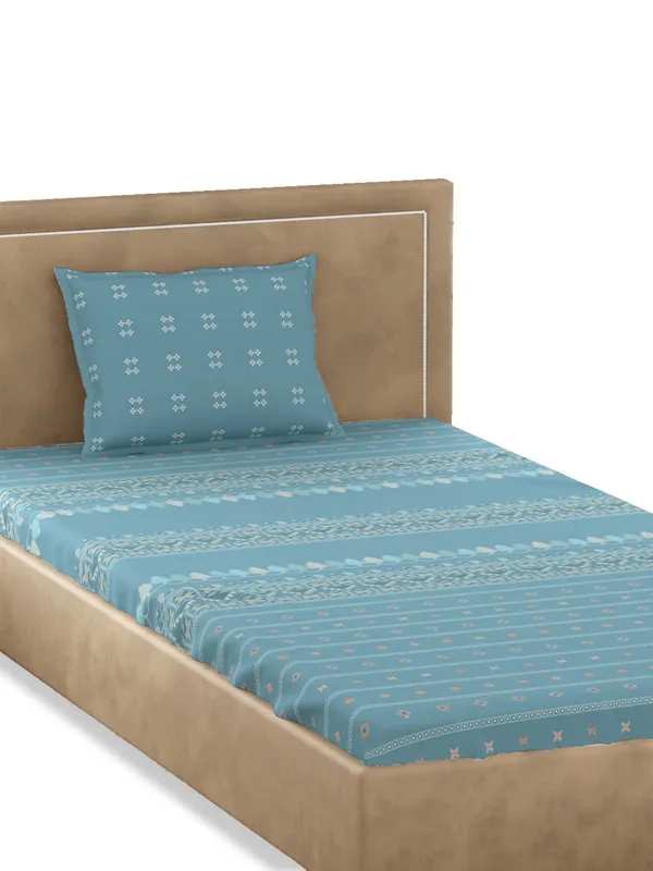 Green_Premium_Single_Size_Bedsheet,_Hooghly_300_Tc_100_Percent_Cotton_1_Pillow_Cover