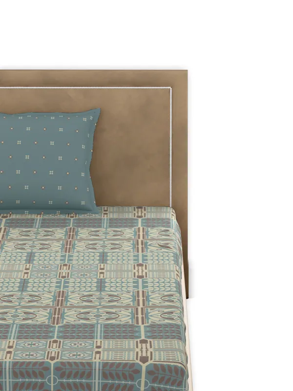 Light_Green_Premium_Single_Size_Bedsheet,_Strasbourg_300_Tc_100_Percent_Cotton_1_Pillow_Cover