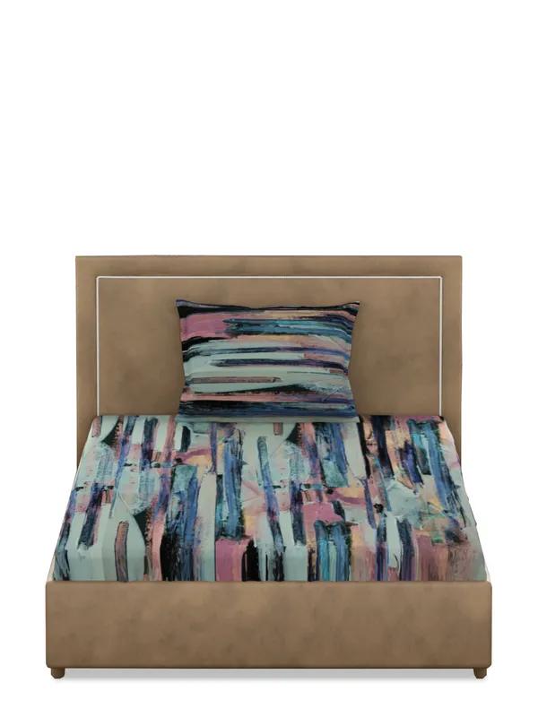 Light_Green_Premium_Single_Size_Bedsheet,_Aquarelle_300_Tc_100_Percent_Cotton_1_Pillow_Cover