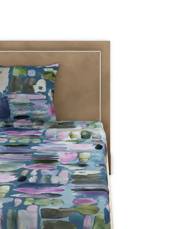 Light_Green_Premium_Single_Size_Bedsheet,_Pebbles_300_Tc_100_Percent_Cotton_1_Pillow_Cover