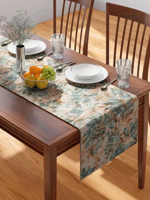Light_Green_100_Percent_Cotton_Printed_Table_Runner_70_X_13_Inch_Fern_Collection_Soft_Durable_Breathable_Nature_Inspi_Design_Elegant_Stylish_Dining_Premium_Quality_Table_Linen