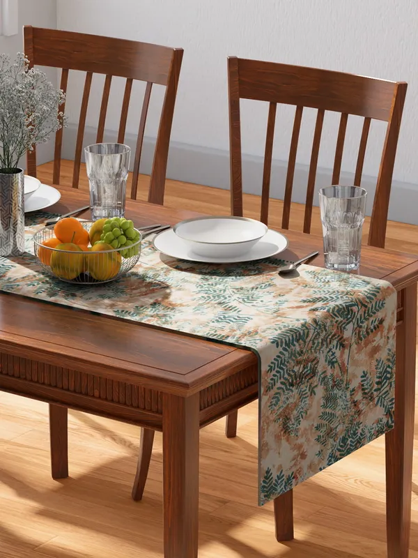 Light_Green_100_Percent_Cotton_Printed_Table_Runner_70_X_13_Inch_Fern_Collection_Soft_Durable_Breathable_Nature_Inspi_Design_Elegant_Stylish_Dining_Premium_Quality_Table_Linen