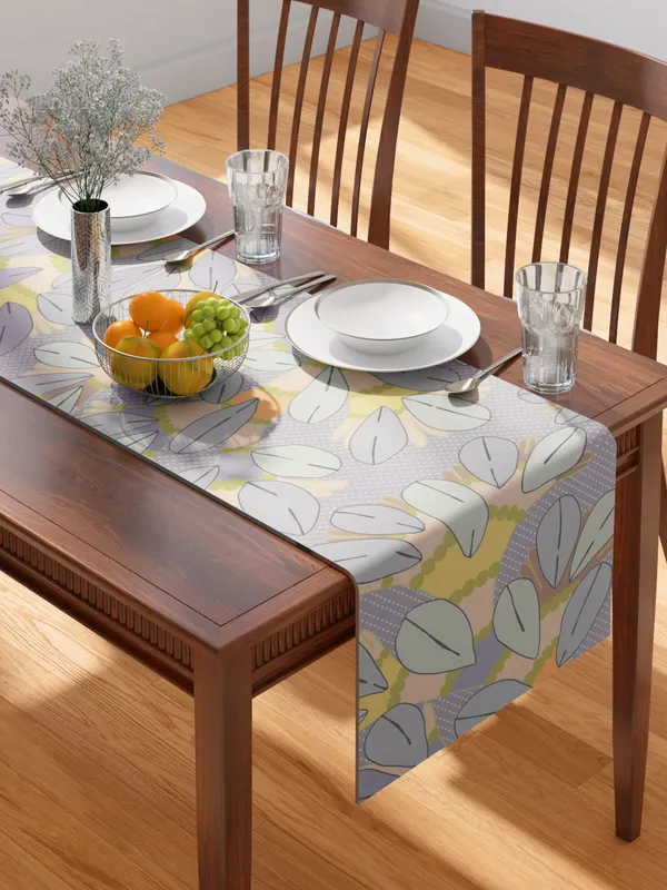 Light_Green_100%_Cotton_Printed_Table_Runner_70In_X_13In_Gondi_Tree_Collection_Soft_Durable_Breathable_Nature-Inspi_Design_Elegant_Machine_Washable_Stylish