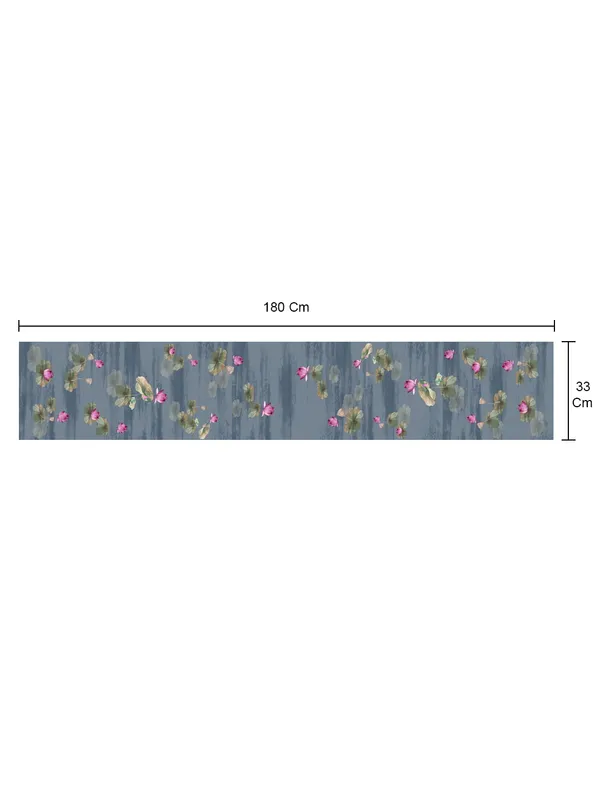 Light_Green_100%_Cotton_Printed_Table_Runner_70In_X_13In_Lotus_Collection_Soft_Durable_Breathable_Nature-Inspi_Design_Elegant_Machine_Washable_Stylish