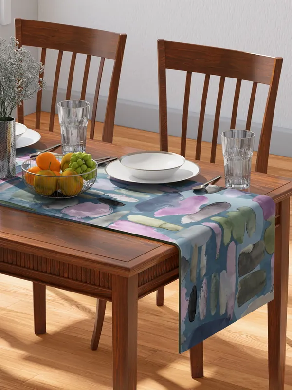 Light_Green_100%_Cotton_Printed_Table_Runner_70In_X_13In_Pebbles_Collection_Soft_Durable_Breathable_Nature-Inspi_Design_Elegant_Machine_Washable_Stylish