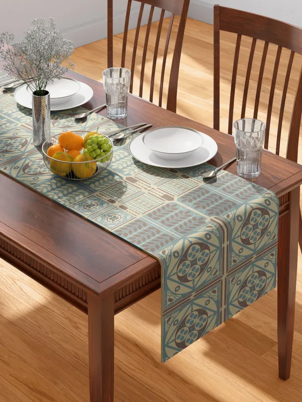 Light_Green_100%_Cotton_Printed_Table_Runner_70In_X_13In_Strasbourg_Collection_Soft_Durable_Breathable_Nature-Inspi_Design_Elegant_Machine_Washable_Stylish