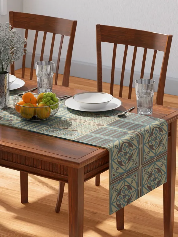 Light_Green_100%_Cotton_Printed_Table_Runner_70In_X_13In_Strasbourg_Collection_Soft_Durable_Breathable_Nature-Inspi_Design_Elegant_Machine_Washable_Stylish