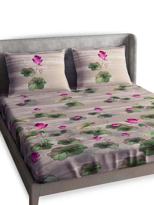 Grey_Premium_Queen_Size_Bed_Sheet,_Lotus_Sand_300_Tc_100_Percent_Cotton_2_Pillow_Covers