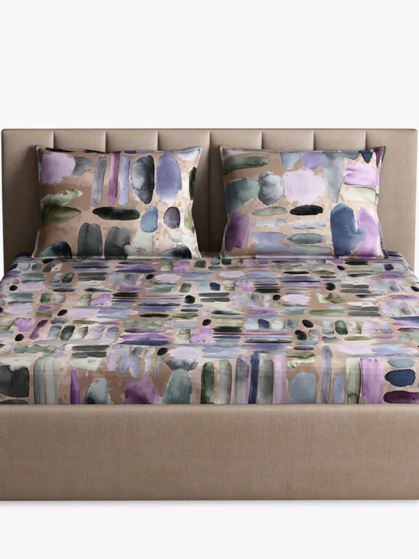 Grey_Premium_Queen_Size_Bed_Sheet,_Pebbles_Sand_300_Tc_100_Percent_Cotton_2_Pillow_Covers