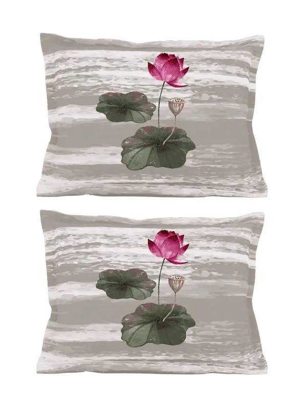 Grey_Soft_Comfort_Pillow_Covers_Set,_Lotus_Sand_100_Percent_Cotton_2_Pillow_Covers_18X27_Inch__(Set_of_2)