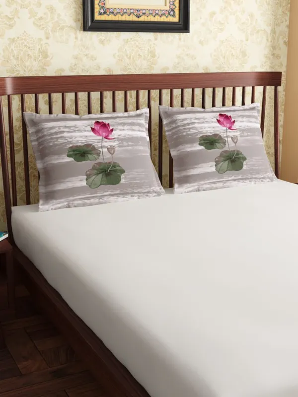 Grey_Soft_Comfort_Pillow_Covers_Set,_Lotus_Sand_100_Percent_Cotton_2_Pillow_Covers_18X27_Inch__(Set_of_2)