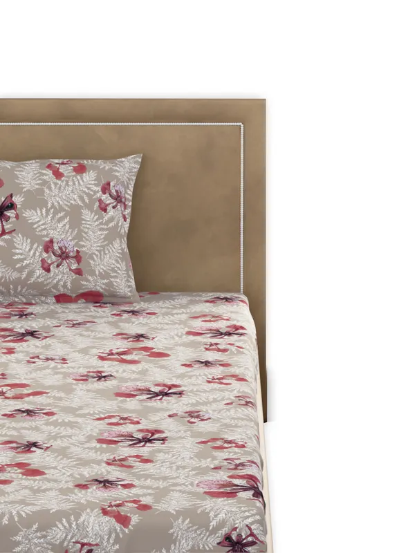 Beige_Premium_Single_Size_Bedsheet,_Poinciana_Beige_300_Tc_100_Percent_Cotton_1_Pillow_Cover