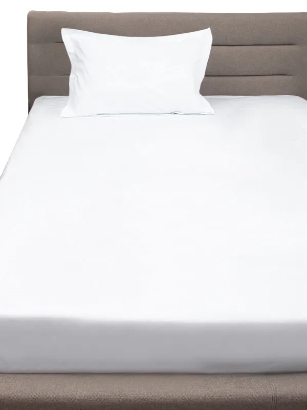 White_Premium_Single_Size_Bedsheet,_Plain_300_Tc_100_Percent_Cotton_1_Pillow_Cover