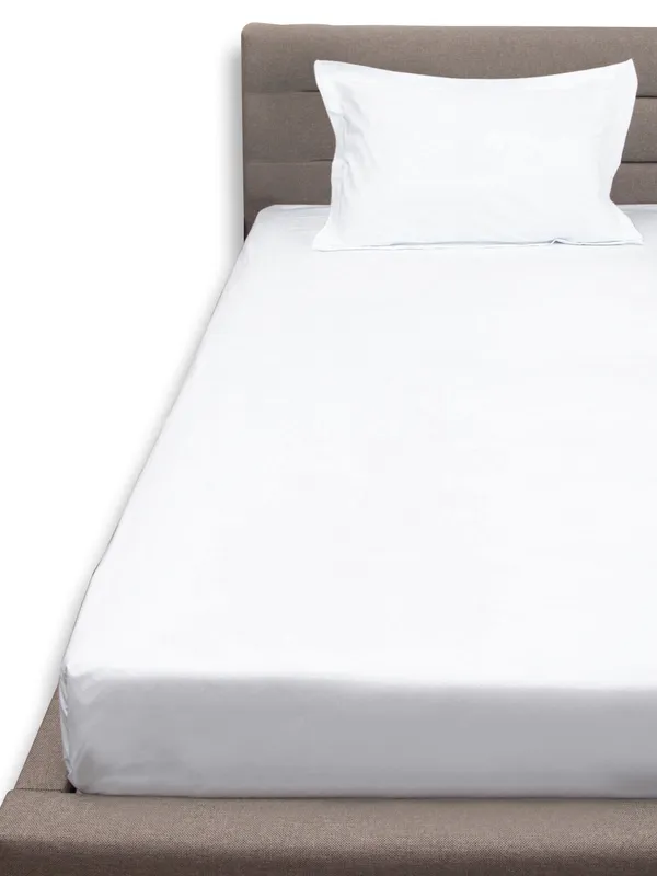 White_Premium_Single_Size_Bedsheet,_Plain_300_Tc_100_Percent_Cotton_1_Pillow_Cover