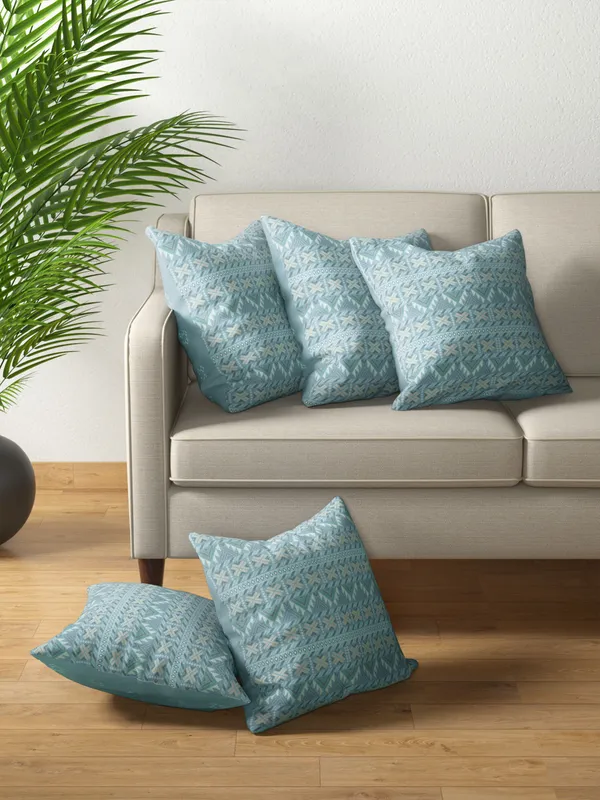 Green_Soft_Comfort_Cushion_Covers_Set,_Hooghly_Collection_100_Percent_Cotton_5_Cushion_Covers_16X16_Inch__(Set_of_5)