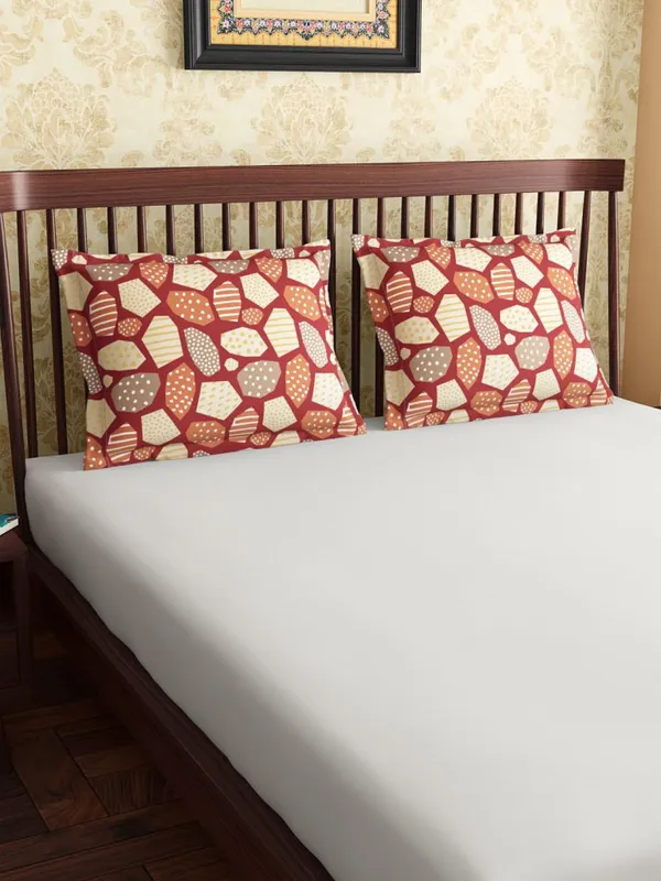 Multicolor_Mosaic_Burgundy_Collection_100_Percent_Cotton_Pillow_Covers_18X27_In_Soft_Breathable_Durable_Comfortable_Fade_Resistant_Skin_Friendly_Nature_Inspi_Premium_Cotton_(Set_Of_2_)