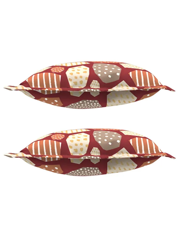 Multicolor_Mosaic_Burgundy_Collection_100_Percent_Cotton_Pillow_Covers_18X27_In_Soft_Breathable_Durable_Comfortable_Fade_Resistant_Skin_Friendly_Nature_Inspi_Premium_Cotton_(Set_Of_2_)
