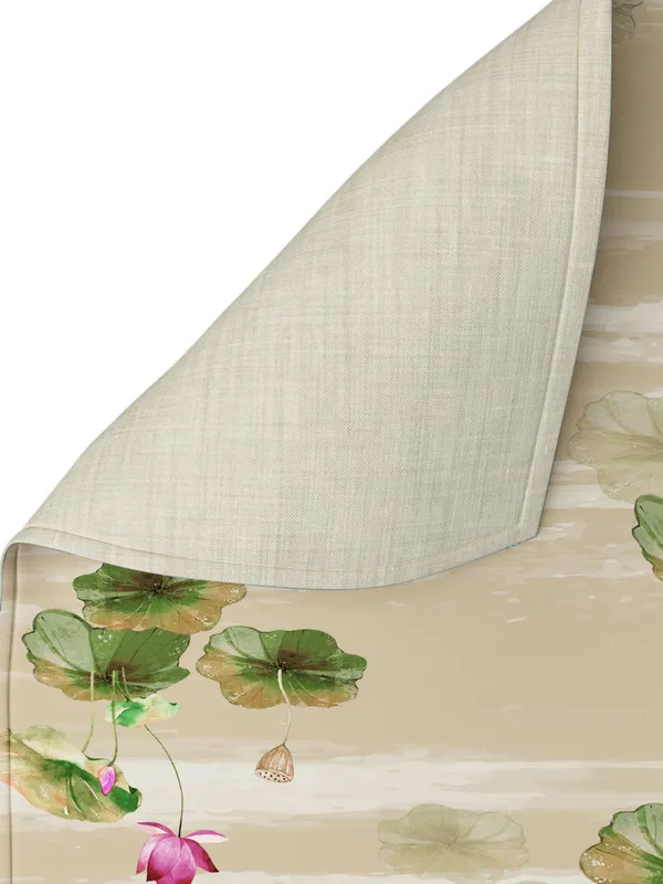 Beige_100%_Cotton_Printed_Table_Runner_70In_X_13In_Lotus_Sand_Collection_Soft_Durable_Breathable_Nature-Inspi_Design_Elegant_Machine_Washable_Stylish