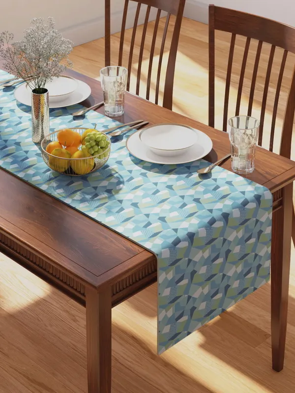 Green_100%_Cotton_Printed_Table_Runner_70In_X_13In_Origami_Collection_Soft_Durable_Breathable_Nature-Inspi_Design_Elegant_Machine_Washable_Stylish