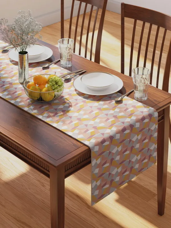 Beige_100%_Cotton_Printed_Table_Runner_70In_X_13In_Origami_Multicolor_Collection_Soft_Durable_Breathable_Nature-Inspi_Design_Elegant_Machine_Washable_Stylish