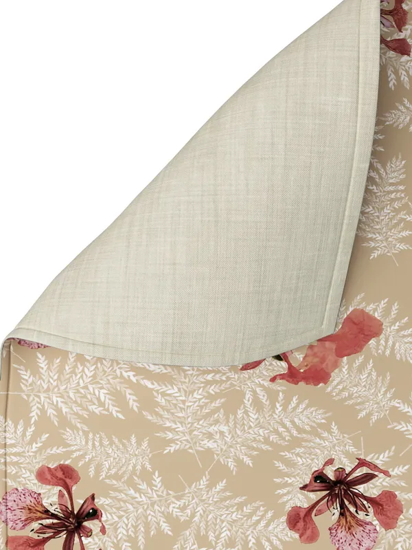 Beige_100%_Cotton_Printed_Table_Runner_70In_X_13In_Poinciana_Beige_Collection_Soft_Durable_Breathable_Nature-Inspi_Design_Elegant_Machine_Washable_Stylish