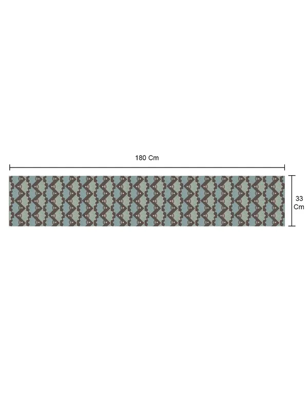 Green_100%_Cotton_Printed_Table_Runner_70In_X_13In_Suzhou_Collection_Soft_Durable_Breathable_Nature-Inspi_Design_Elegant_Machine_Washable_Stylish