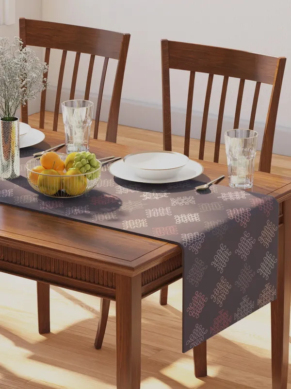 Brown_100%_Cotton_Printed_Table_Runner_70In_X_13In_Vellore_Brown_Collection_Soft_Durable_Breathable_Nature-Inspi_Design_Elegant_Machine_Washable_Stylish