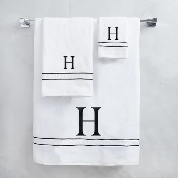 White_Monogrammed_Initial_H_Ultralux_Cotton_Bath_Hand_Face_Towels_Soft_Quick_Dry_Absorbent_Towels_For_Bathroom_Personalized_Luxury_Towel_Set