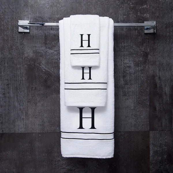 White_Monogrammed_Initial_H_Ultralux_Cotton_Bath_Hand_Face_Towels_Soft_Quick_Dry_Absorbent_Towels_For_Bathroom_Personalized_Luxury_Towel_Set