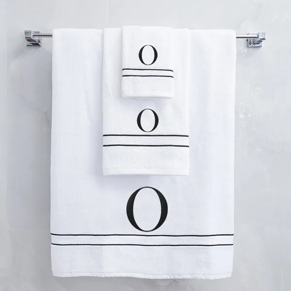 White_Monogrammed_Initial_O_Ultralux_Cotton_Bath_Hand_Face_Towels_Soft_Quick_Dry_Absorbent_Towels_For_Bathroom_Spa_Hotel_Gym_Personalized_Towel