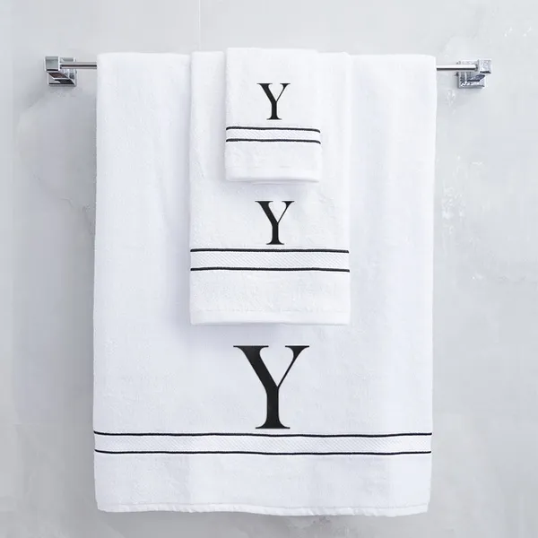 White_Monogrammed_Initial_Y_Ultralux_Cotton_Bath_Hand_Face_Towels_Soft_Quick_Dry_Absorbent_Towels_For_Bathroom_Spa_Hotel_Gym_Personalized_Towel