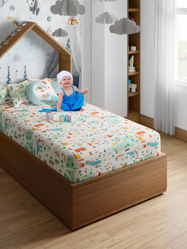 Off_White_City_Pink_200_Tc_Cotton_Single_Kids_Bedsheet_60X90_With_1_Pillow_Cover_18X27_Soft_Breathable_Durable_Lightweight_Easy_To_Clean_Colorful_Bedding_For_Girls_Room_Everyday_Comfort