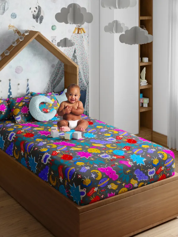 Multicolor_Monster_200_Tc_Cotton_Single_Kids_Bedsheet_60X90_With_1_Pillow_Cover_18X27_Soft_Breathable_Durable_Lightweight_Easy_Care_Colorful_Bedding_Perfect_For_Kids_Room_Everyday_Comfort