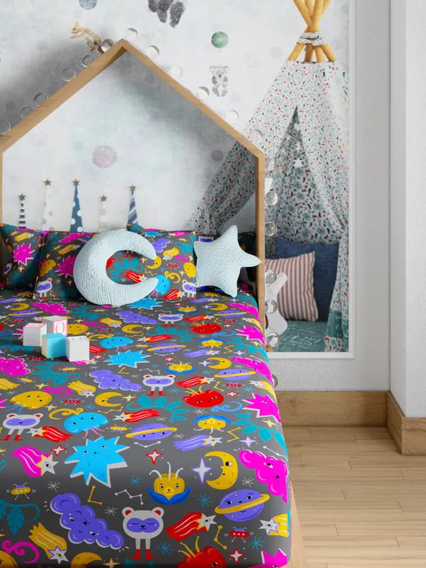Multicolor_Monster_200_Tc_Cotton_Single_Kids_Bedsheet_60X90_With_1_Pillow_Cover_18X27_Soft_Breathable_Durable_Lightweight_Easy_Care_Colorful_Bedding_Perfect_For_Kids_Room_Everyday_Comfort