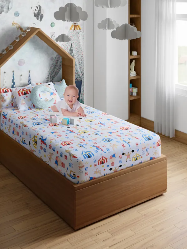 Off_White_Circus_200_Tc_Cotton_Single_Kids_Bed_Sheet_60X90_With_1_Pillow_Cover_18X27_Soft_Breathable_Durable_Lightweight_Easy_To_Clean_Colorful_Design_Perfect_For_Kids_Room_Everyday_Comfort