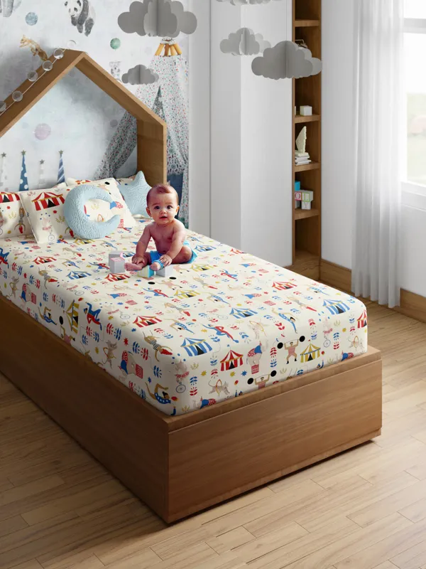 White_Circus_Pink_200_Tc_Cotton_Single_Kids_Bed_Sheet_60X90_Inch_With_1_Pillow_Cover_18X27_Soft_Breathable_Durable_Lightweight_Easy_To_Wash_Colorful_Bedding_Perfect