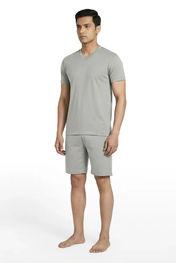 Soft_Comfort_Mens_Pyjama_Set_Modal_Cotton_Night_Suit_V_Neck_T-Shirt_And_Shorts_Breathable_Sleepwear