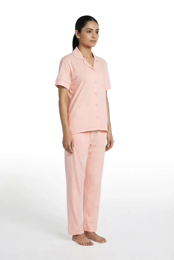 Soft_Comfort_Womens_Nightshirt_And_Pyjama_Set_Modal_Cotton_Pink_Sleepwear_Soft_And_Breathable_Night_Wear
