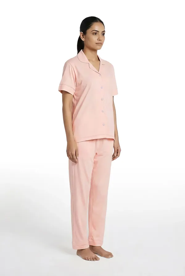 Soft_Comfort_Womens_Nightshirt_And_Pyjama_Set_Modal_Cotton_Pink_Sleepwear_Soft_And_Breathable_Night_Wear