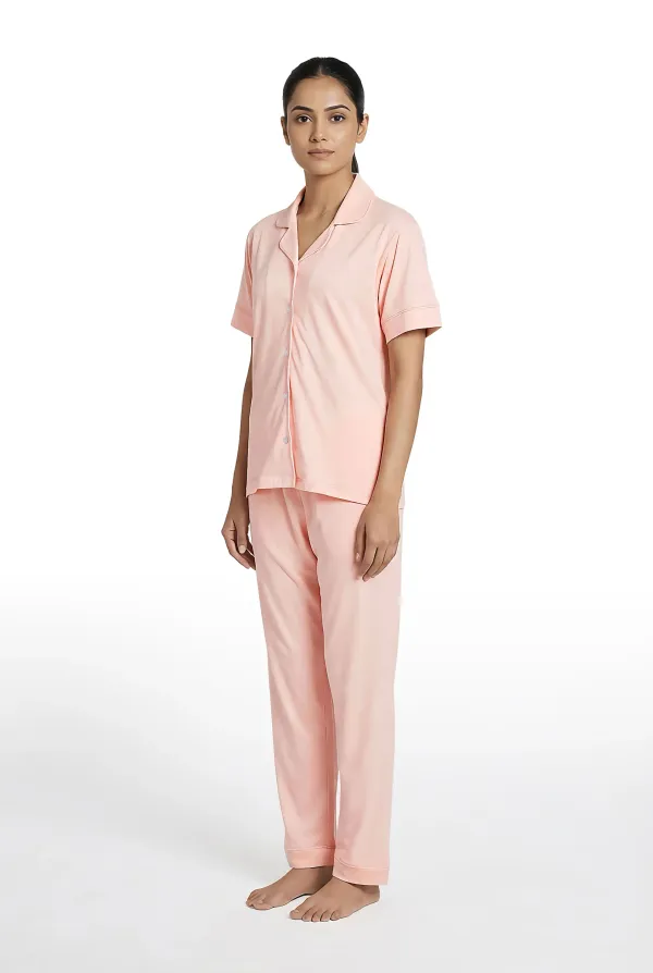 Soft_Comfort_Womens_Nightshirt_And_Pyjama_Set_Modal_Cotton_Pink_Sleepwear_Soft_And_Breathable_Night_Wear