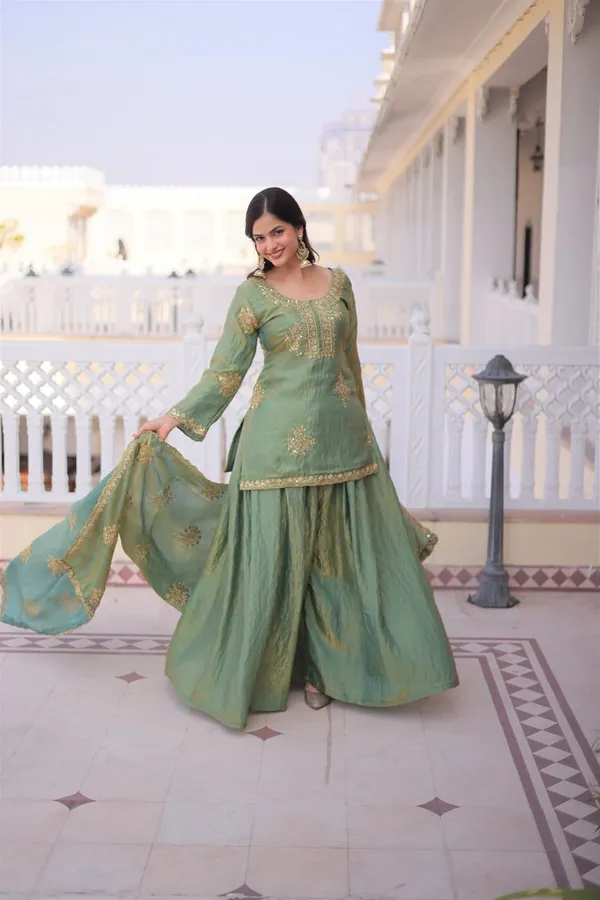 Premium_Green_Pakistani_Sharara_Suit_With_Zari_Sequins_Work_-_Festive_Ready_Designer_Set
