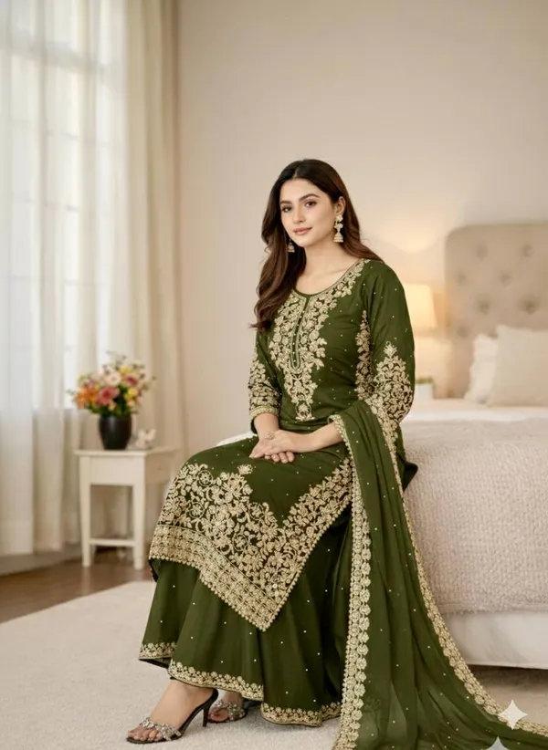 Green_Velvet_Suit_Set_For_Women