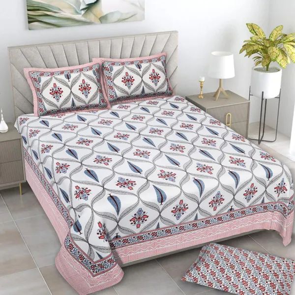 Floral_Handblock_Printed_Cotton_Double_Bedsheet_With_2_Pillow_Covers_For_Home_And_Decor