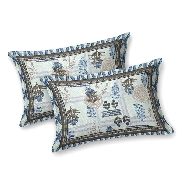Blue_And_White_Floral_Print_Premium_Cotton_Double_Bedsheet_With_2_Pillow_Covers_For_Home_Decor