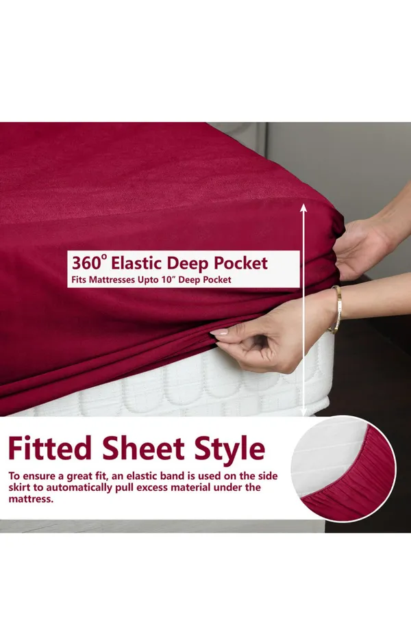 Mehroon_Premium_Waterproof_Terry_Cotton_Fitted_Mattress_Protector_360°_Elastic_Deep_Pocket_For_Home_And_Decor