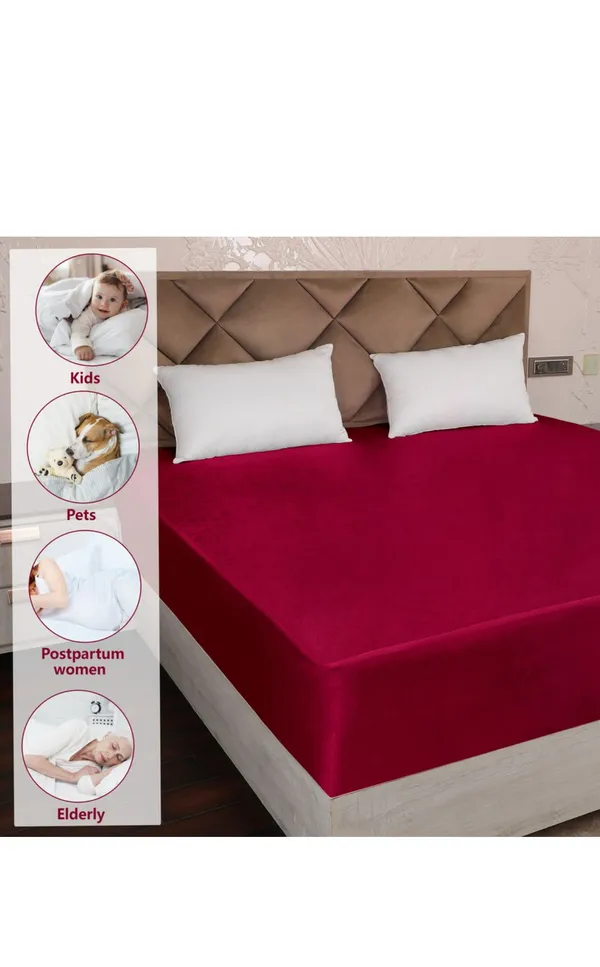 Mehroon_Premium_Waterproof_Terry_Cotton_Fitted_Mattress_Protector_360°_Elastic_Deep_Pocket_For_Home_And_Decor